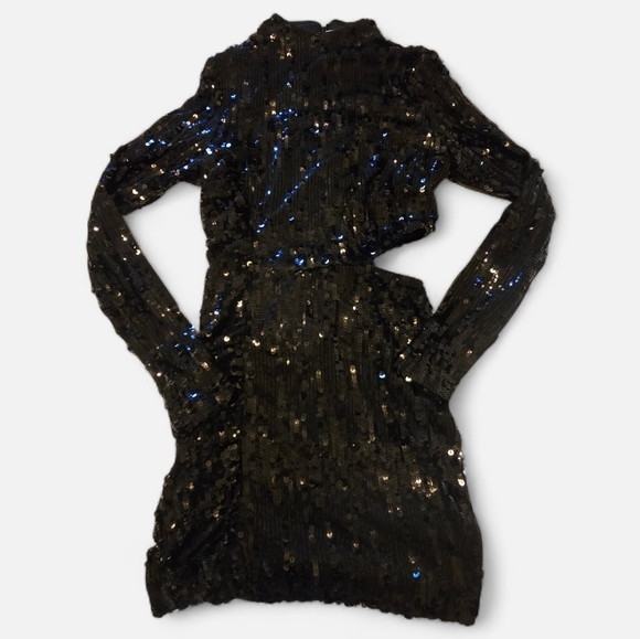 GUESS Tessa Long Sleeve Sequin Cut Out Dress Size 4 - Picture 5 of 10